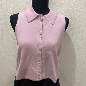 Truth brand, sleeveless rhinestone, lavender tank top, cropped size medium